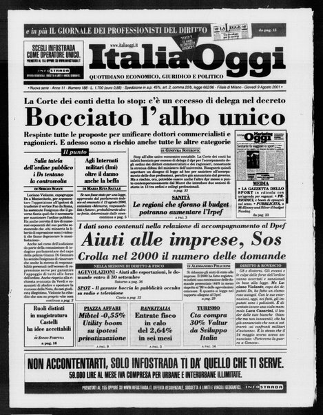 Italia oggi : quotidiano di economia finanza e politica